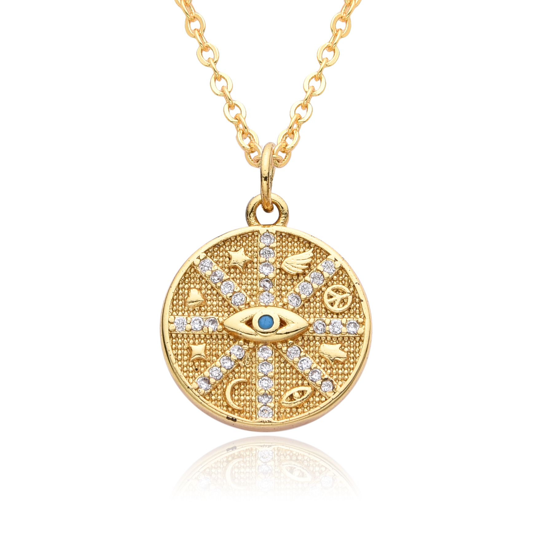 Y2K Gold Color Solar Sun Charm - Men'S Fashion Gold Chain บทวิจารณ์และราคา