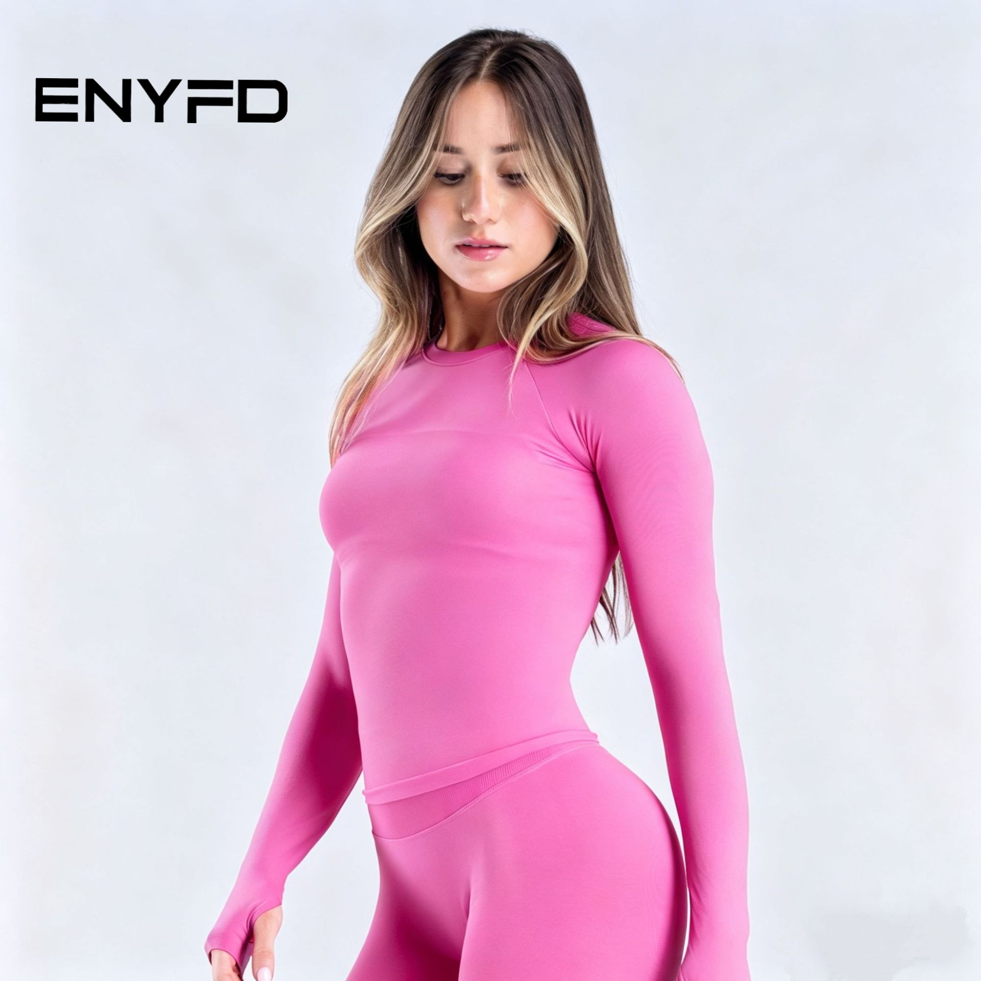 ENYFD Women's Seamless Long Sl - Compression Shirt Workout บทวิจารณ์และราคา