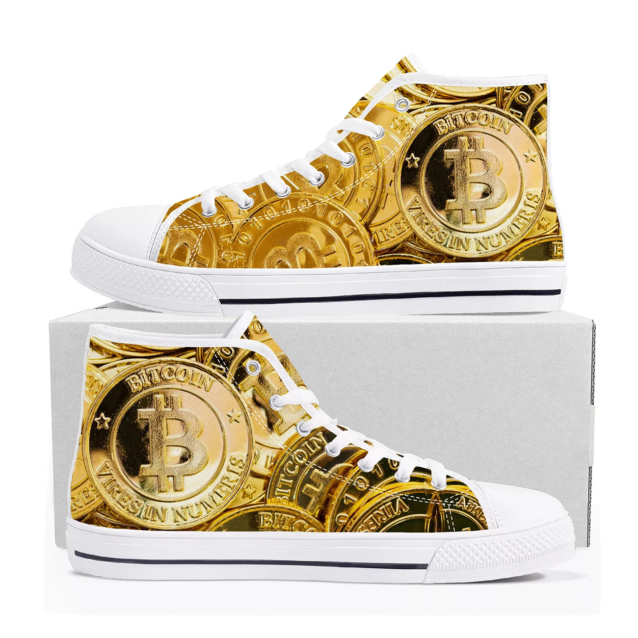 Bitcoin Logo Custom Canvas Sho - Men'S Fashion Logo บทวิจารณ์และราคา