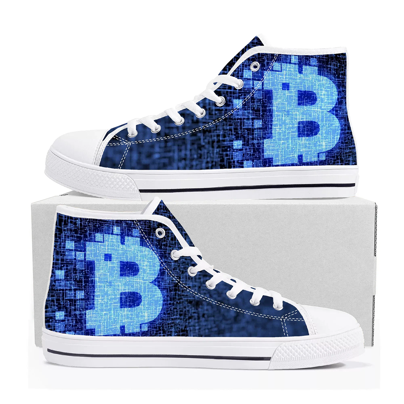 Bitcoin Logo Custom Canvas Sho - Men'S Fashion Logo บทวิจารณ์และราคา