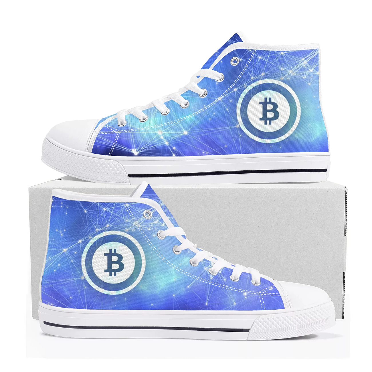 Bitcoin Logo Custom Canvas Sho - Men'S Fashion Logo บทวิจารณ์และราคา