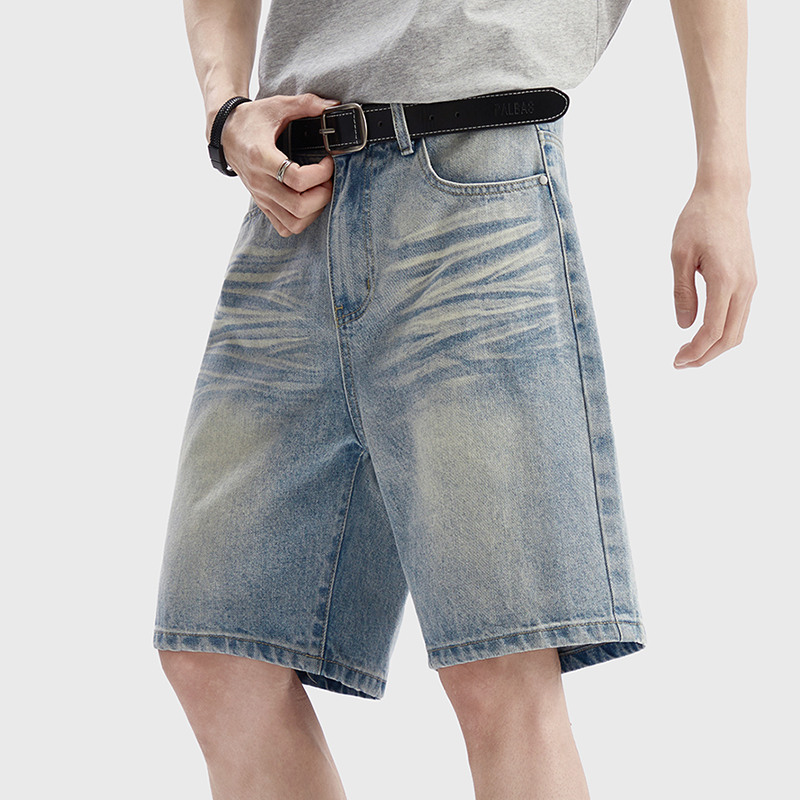 Vintage Washed Denim Shorts Me - Men'S Fashion Jeans บทวิจารณ์และราคา