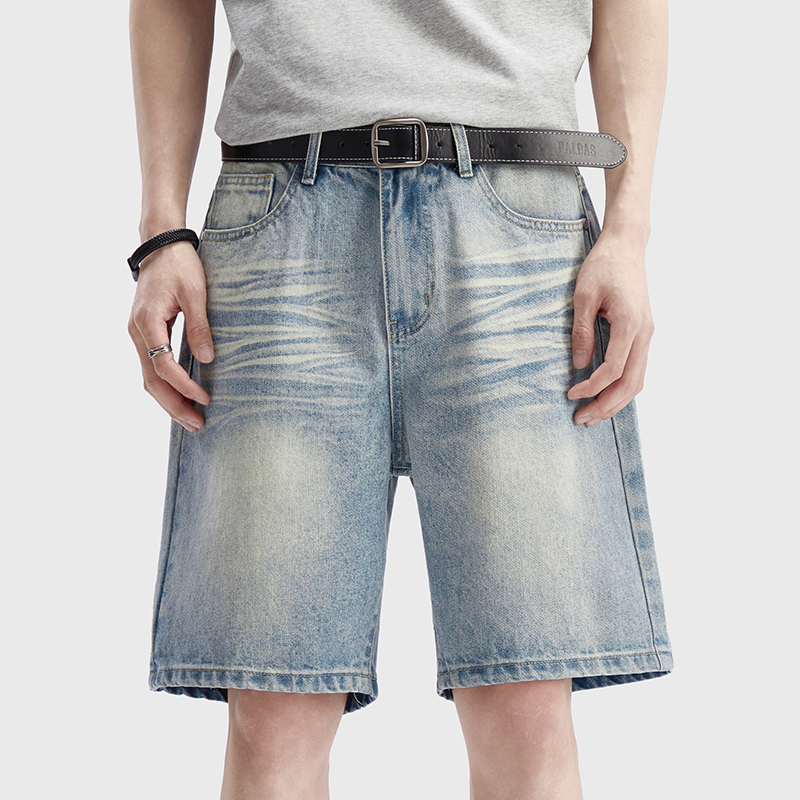 Vintage Washed Denim Shorts Me - Men'S Fashion Jeans บทวิจารณ์และราคา