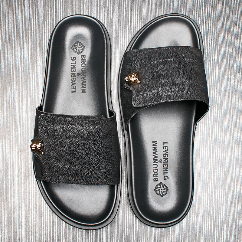 2025 New Genuine Leather Slipp - Mens Fashion Summer 2025 บทวิจารณ์และราคา