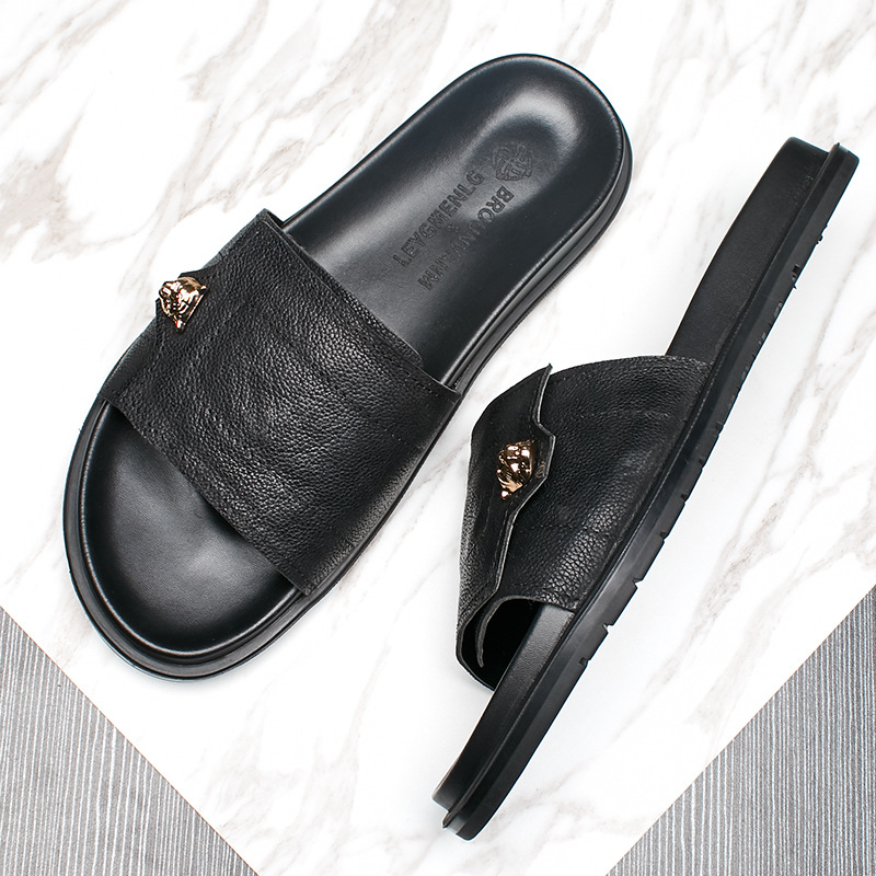 2025 New Genuine Leather Slipp - Mens Fashion Summer 2025 บทวิจารณ์และราคา