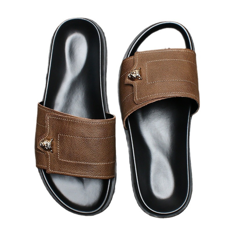2025 New Genuine Leather Slipp - Mens Fashion Summer 2025 บทวิจารณ์และราคา