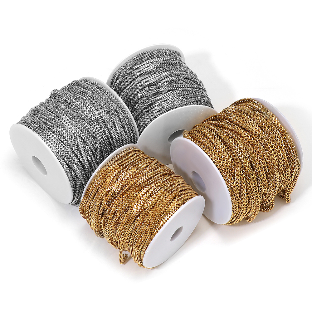 1 Meter Stainless Steel Fashio - Men'S Fashion Gold Chain บทวิจารณ์และราคา