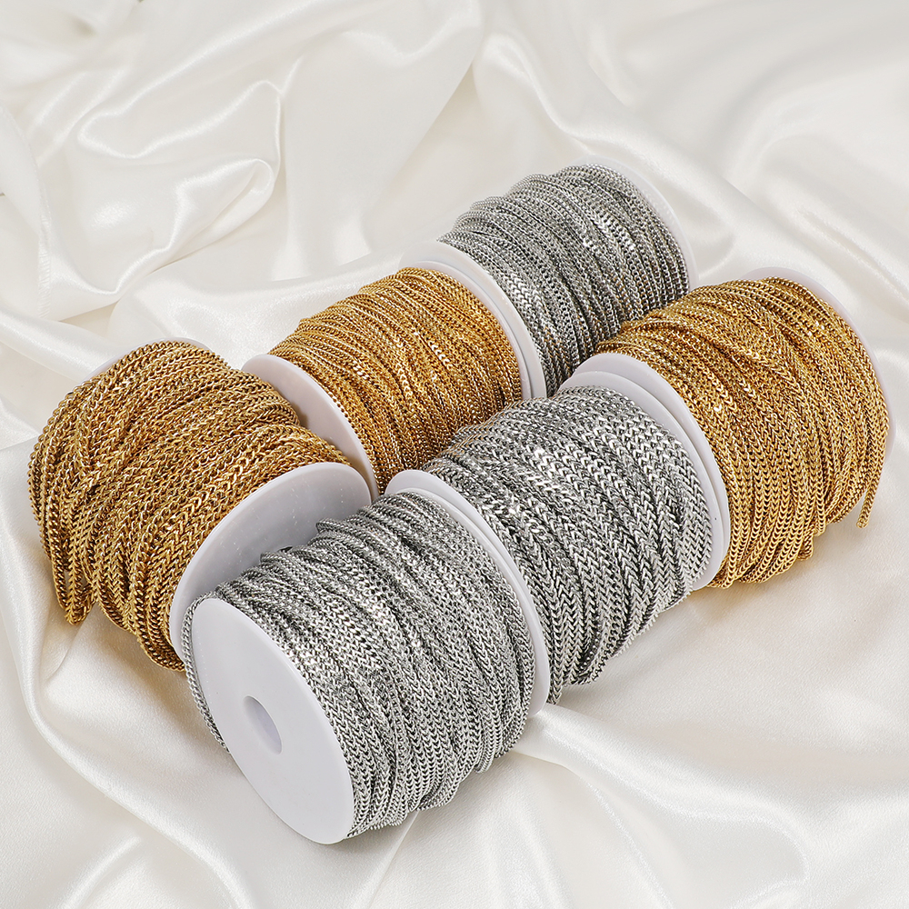 1 Meter Stainless Steel Fashio - Men'S Fashion Gold Chain บทวิจารณ์และราคา
