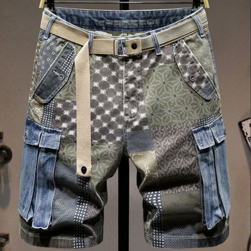 Graphic Man Denim Shorts Multi - Men'S Fashion Jeans บทวิจารณ์และราคา