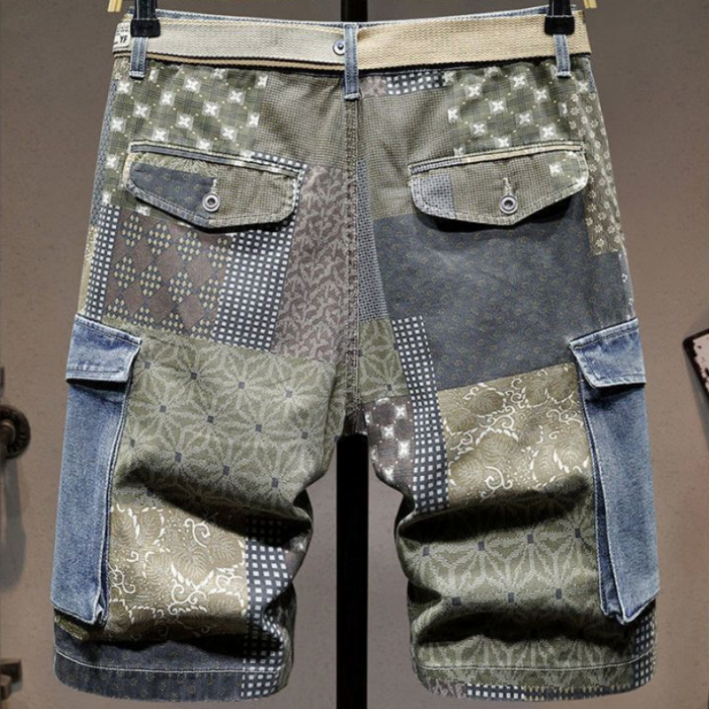 Graphic Man Denim Shorts Multi - Men'S Fashion Jeans บทวิจารณ์และราคา