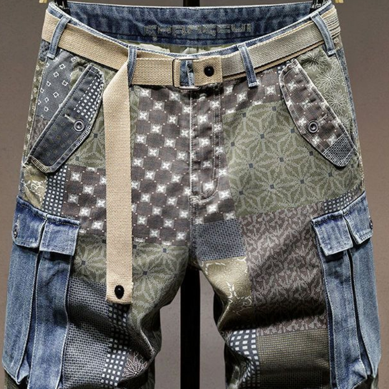 Graphic Man Denim Shorts Multi - Men'S Fashion Jeans บทวิจารณ์และราคา