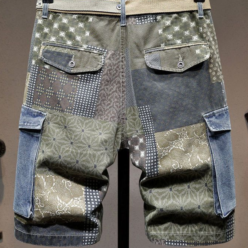 Graphic Man Denim Shorts Multi - Men'S Fashion Jeans บทวิจารณ์และราคา