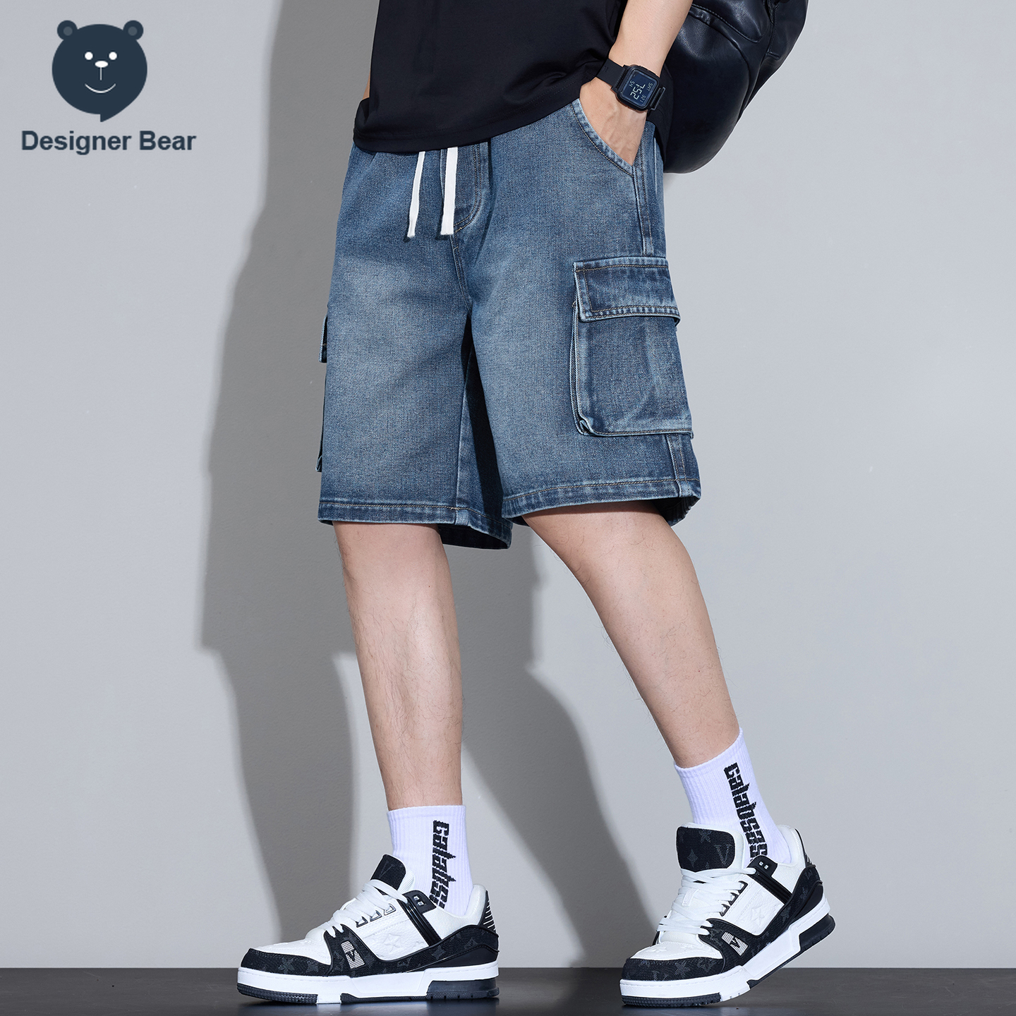 Men's Multi-Pocket Cargo Denim - Men'S Fashion Jeans บทวิจารณ์และราคา