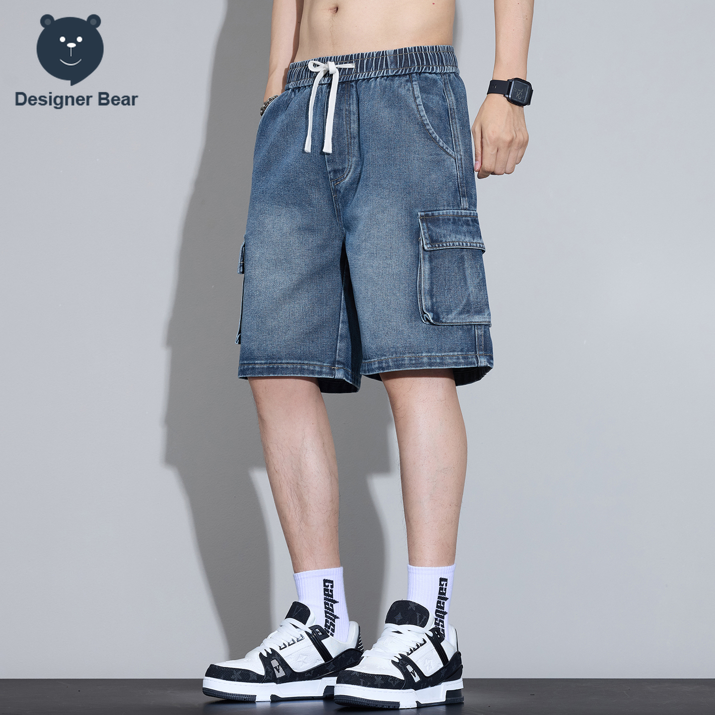 Men's Multi-Pocket Cargo Denim - Men'S Fashion Jeans บทวิจารณ์และราคา
