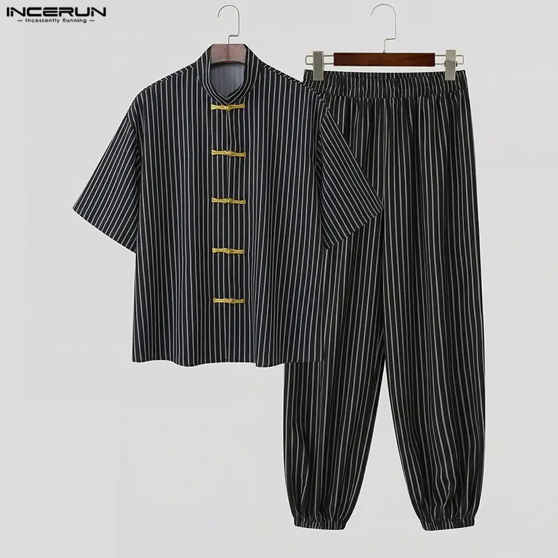INCERUN Men's Sets Striped Pat - Track Suit Men บทวิจารณ์และราคา