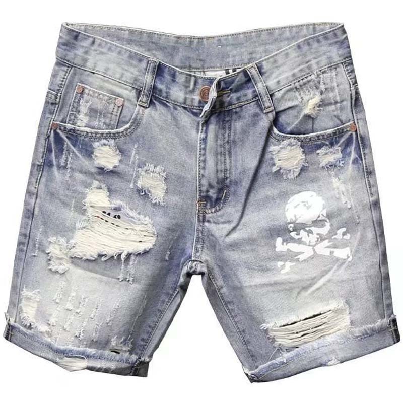 Summer Men's Worn Bead Hole Be - Men'S Fashion Jeans บทวิจารณ์และราคา