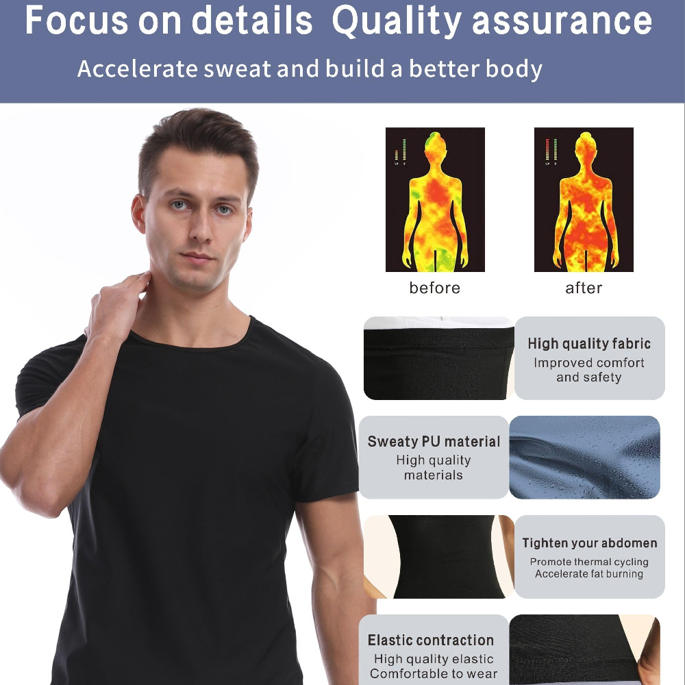 1PCS Men's Sauna Shirt Short S - Compression Shirt Workout บทวิจารณ์และราคา